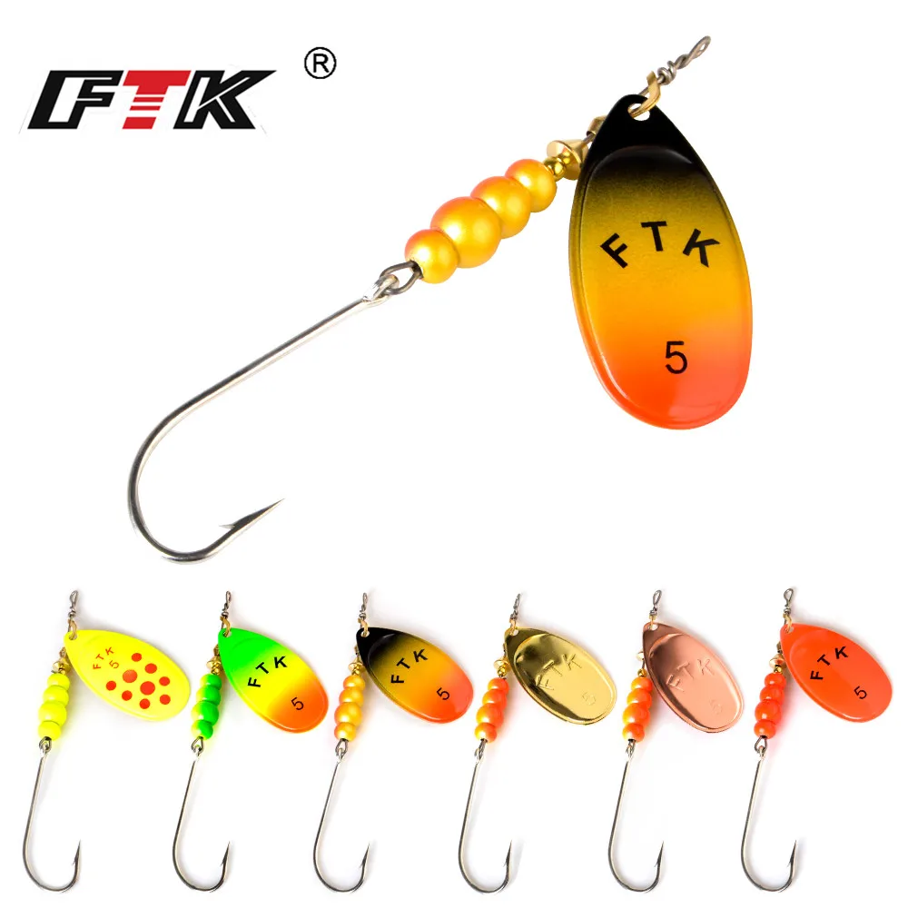 FTK Cucharas spinner para trucha – Acero con gancho simple