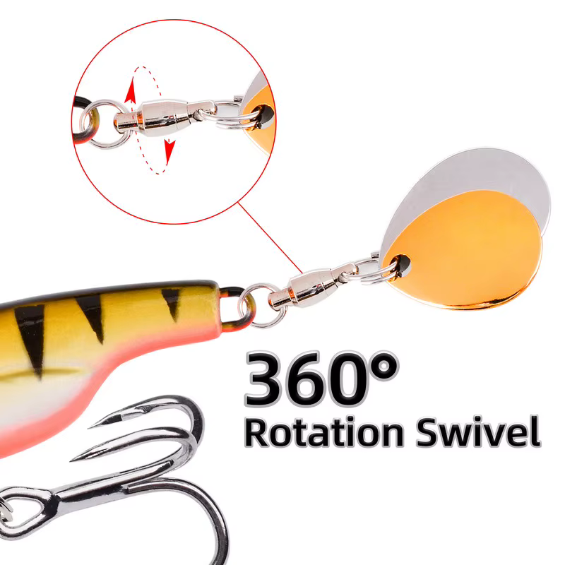 Señuelo giratorio Metal VIB con cola vibratoria – pesca deportiva - imagen 2