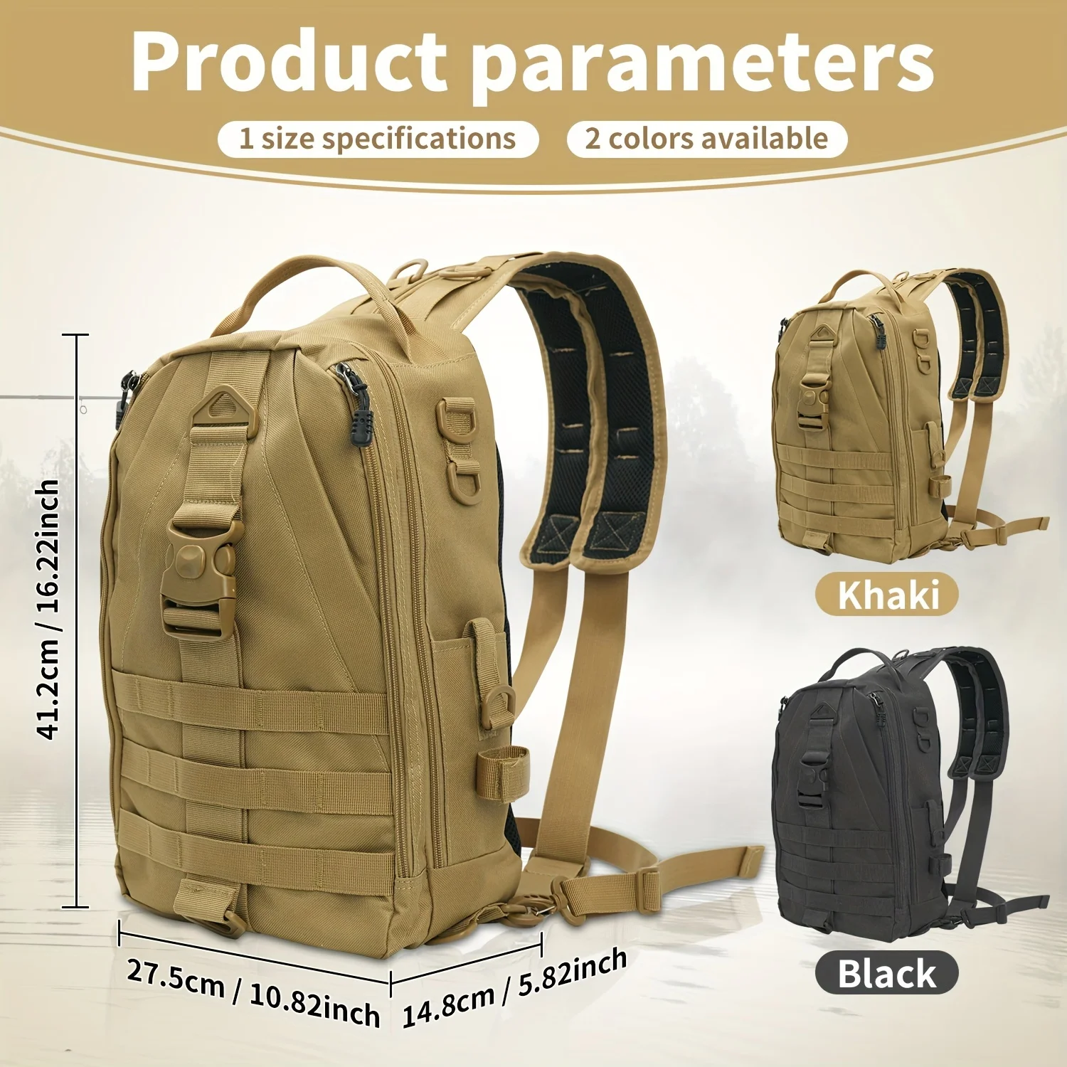 Mochila impermeable YOTO para pesca – Diseño ligero con organizador - imagen 2