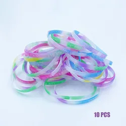 Pulsera silicona luminosa caramelo con letras motivacionales
