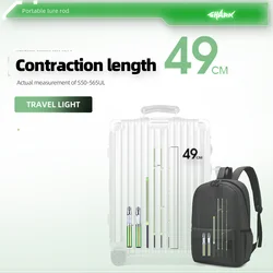 Caña ultraligera portátil FISHINGFANS KUAISHA de carbono para trucha