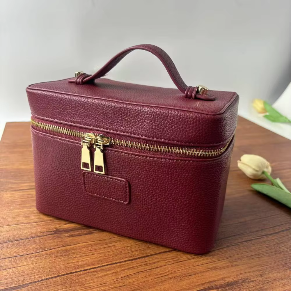 Bolsa de maquillaje plegada y compacta