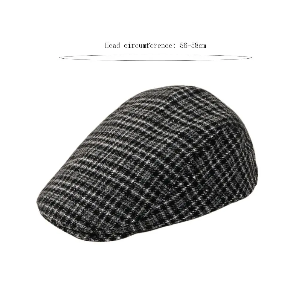 Gorra tipo pet vintage de mujer a cuadros en tonos negro/verde/marrón