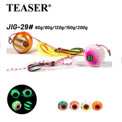 Señuelo marino TEASER J29 cebo biónico con cabeza de calamar y bigotes