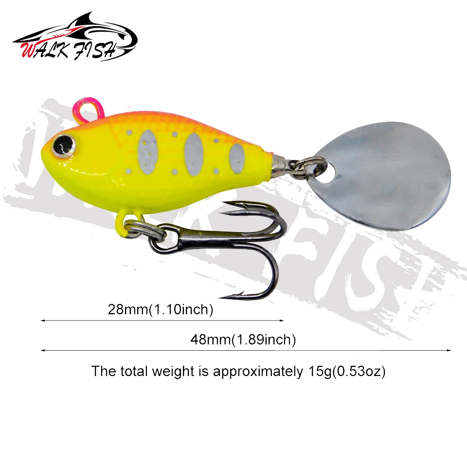 Cuchara giratoria WALK FISH Vib metal con vibración para lucio - imagen 3