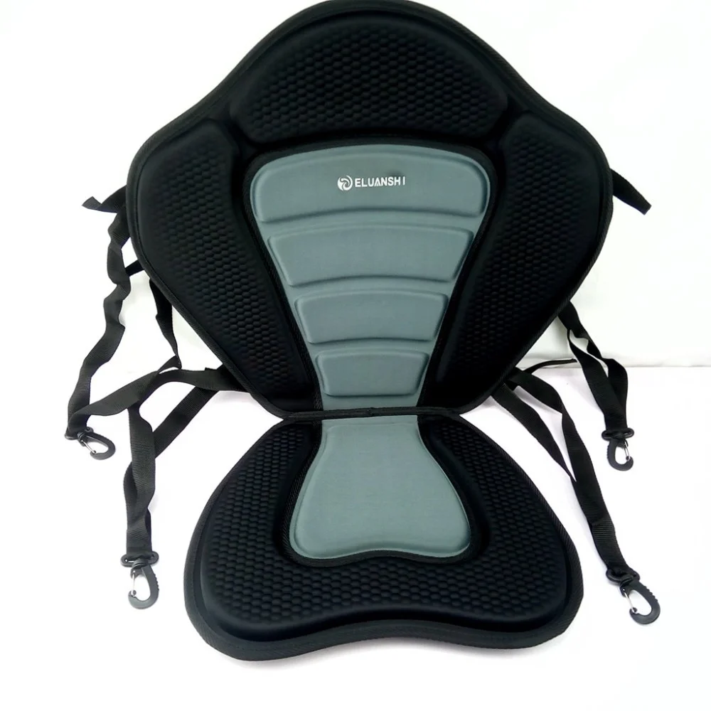Asiento de lujo ajustable para kayak de pesca en uso