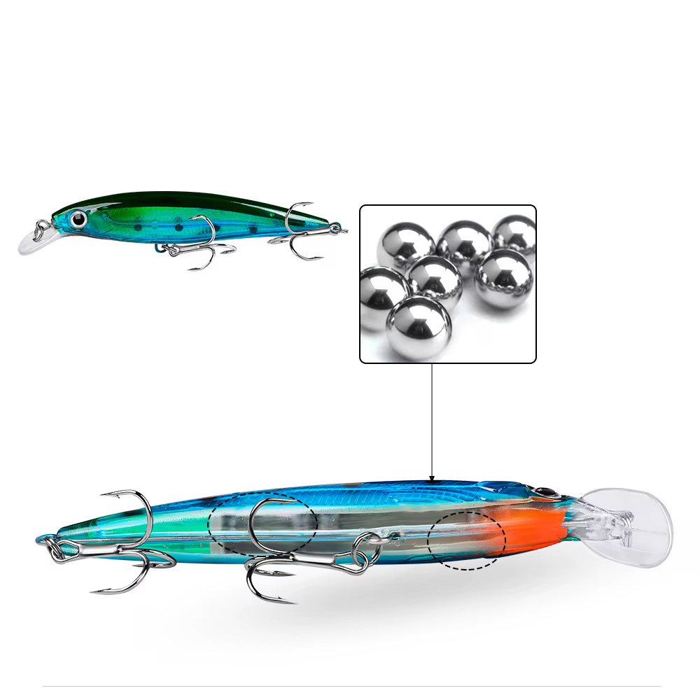 Crankbait lucio - Señuelo flotante de plástico, 11 cm, 13,7 g - imagen 3