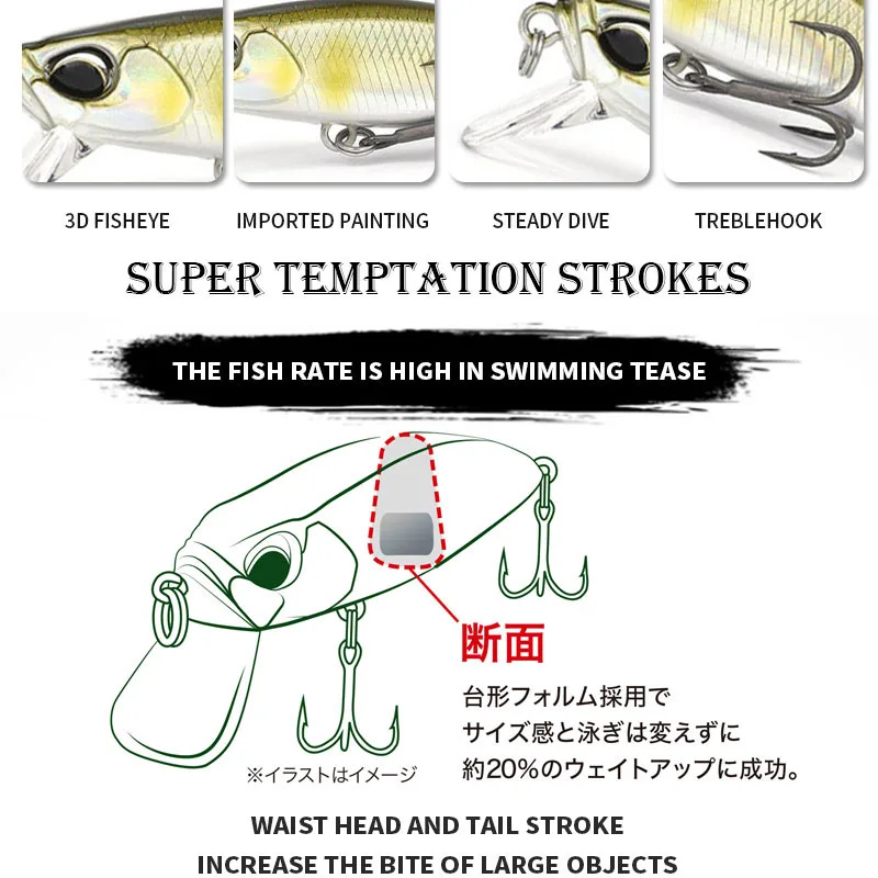 Minnow hundido para trucha, lubina y carpa – señuelo - imagen 4