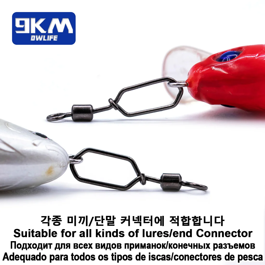 Eslabones giratorios con seguro de acero inoxidable para pesca - imagen 2