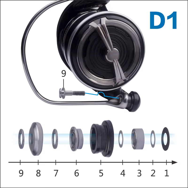 BassLegend Kit de aparejos para carrete Daiwa con guía SIC - imagen 3