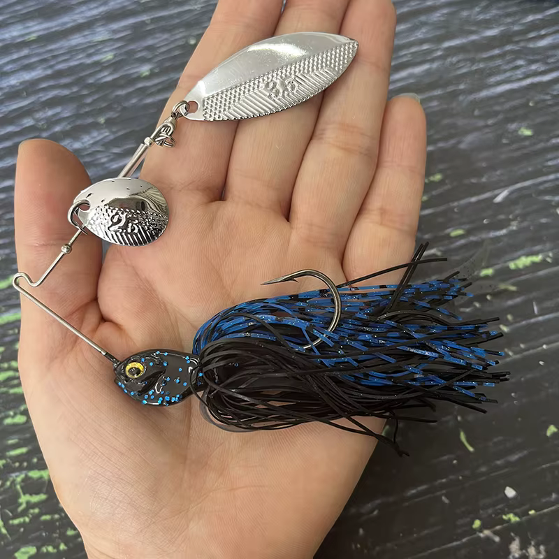 Señuelo wobbler giratorio con falda de silicona para lubina y lucio - imagen 3