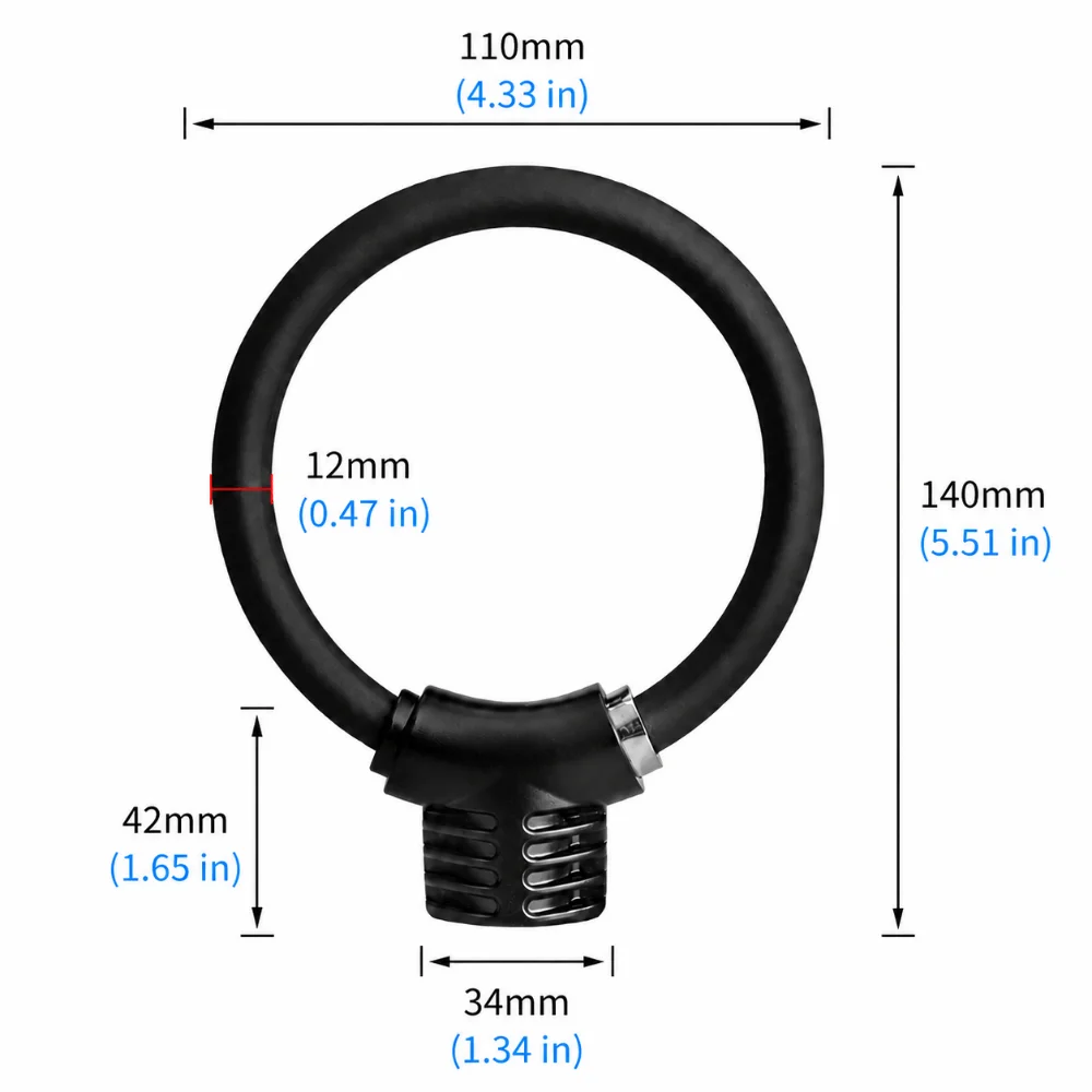 Candado de bicicleta con cable de acero reforzado para exterior - imagen 5