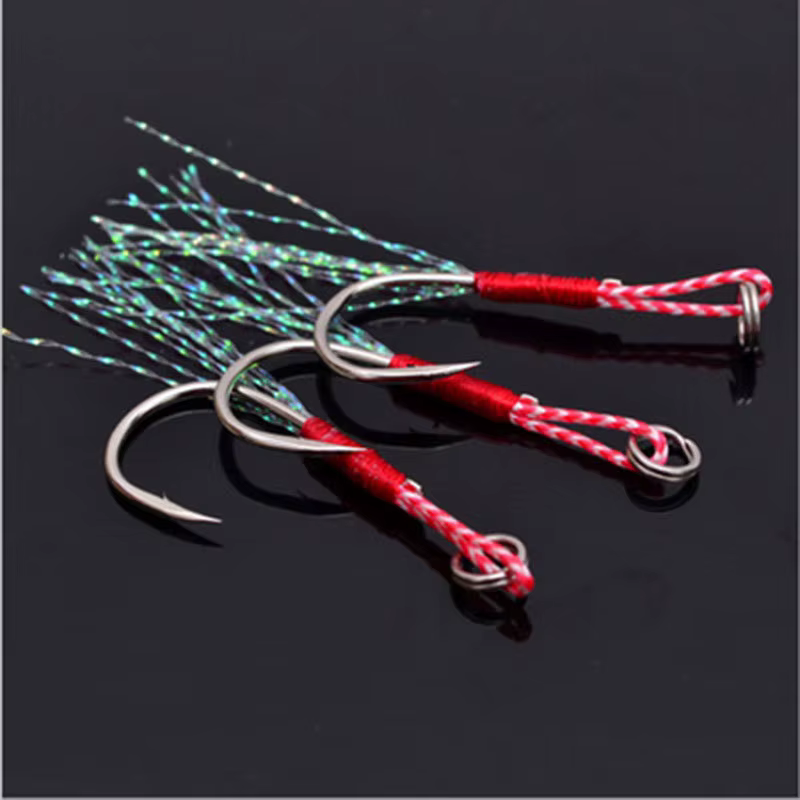 Anzuelos de acero al carbono para jigging lento – Hilo y pluma - imagen 5