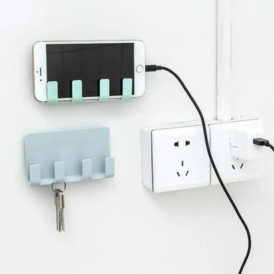 Soporte de pared sin costuras con ganchos y estante multifunción - imagen 4