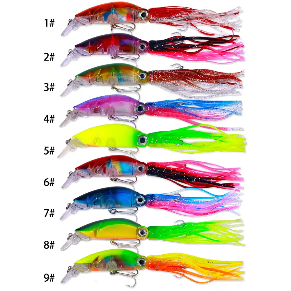 Pack de señuelos luminosos para pesca en agua salada