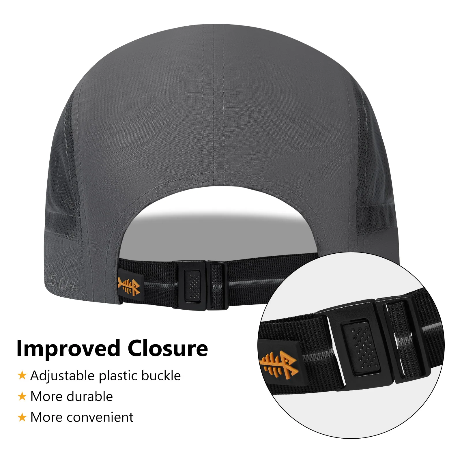 Gorra de pesca Bassdash UPF 50+ plegable resistente agua ajustable - imagen 3