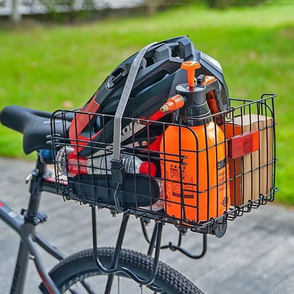 Cesta trasera plegable de gran capacidad para bicicleta MTB, metal - imagen 2