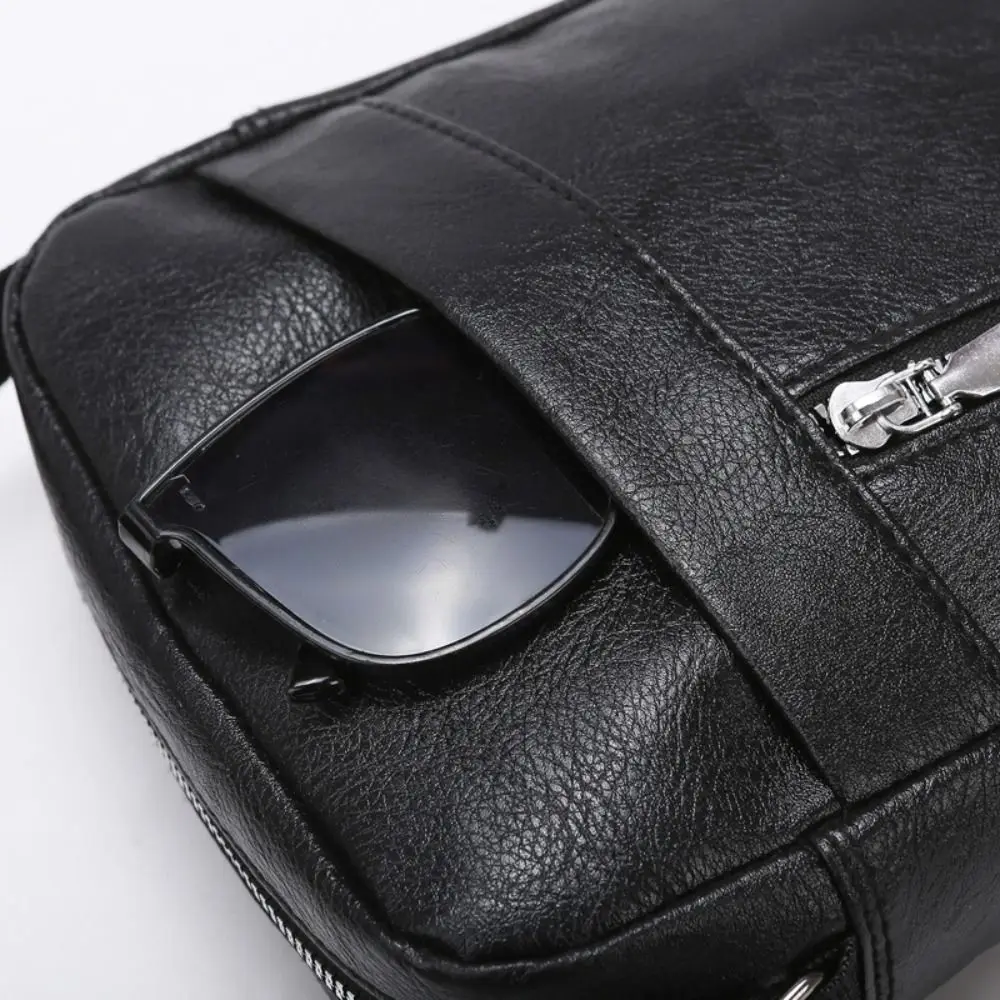 Bandolera impermeable de piel sintética hombre negro gran capacidad exteriores - imagen 5