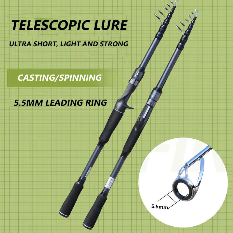 Mavllos BWG caña de pescar giratoria telescópica para carpa – 1,8‑3 m