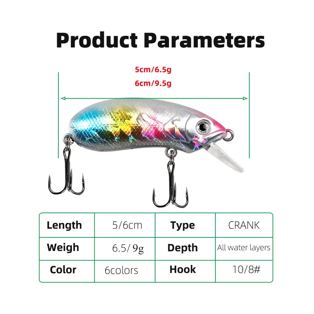 Señuelo Swimbait Crankbait Wobble para lubina trucha agua dulce salada - imagen 5