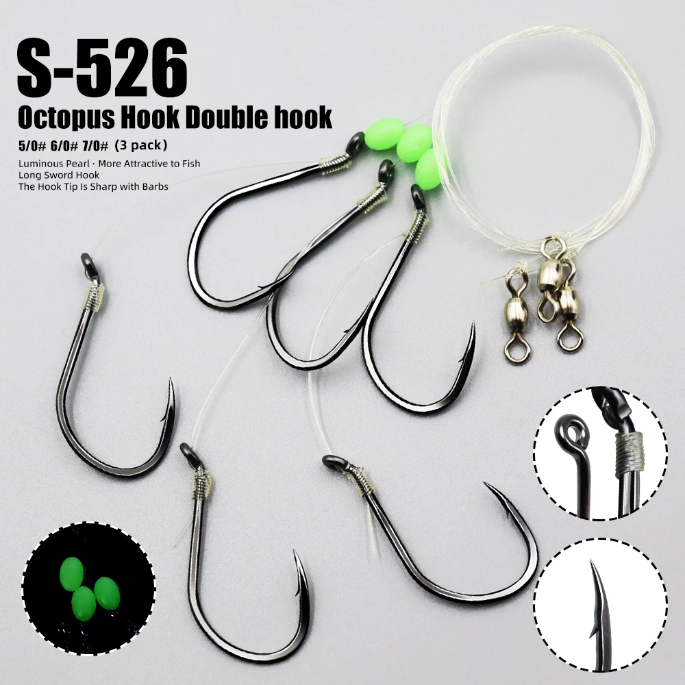 Kit de aparejos stinger ZYZHE para pesca de snapper