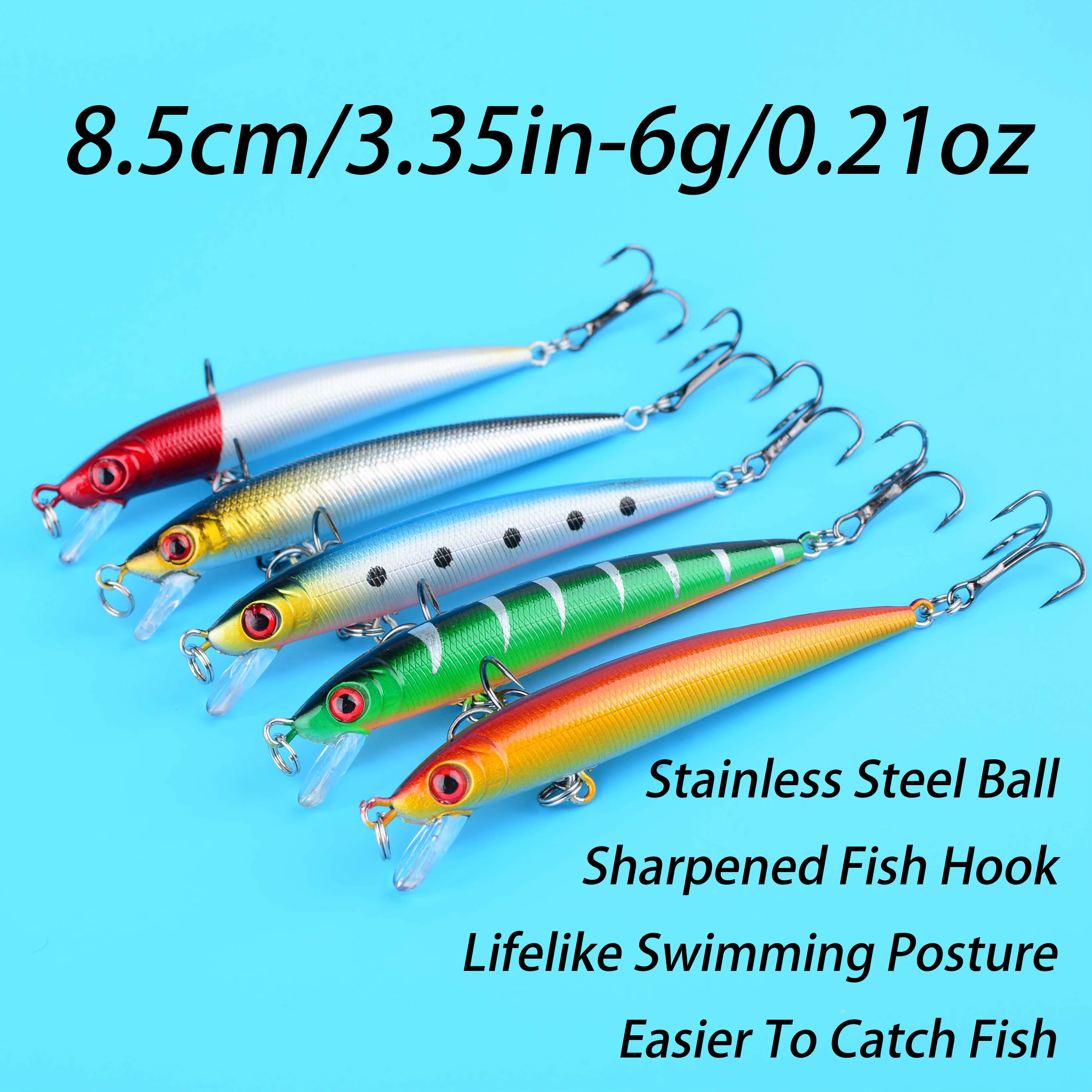 Minnow Crankbait 8.5cm Ojos 3D para Lucio y Perca - imagen 5