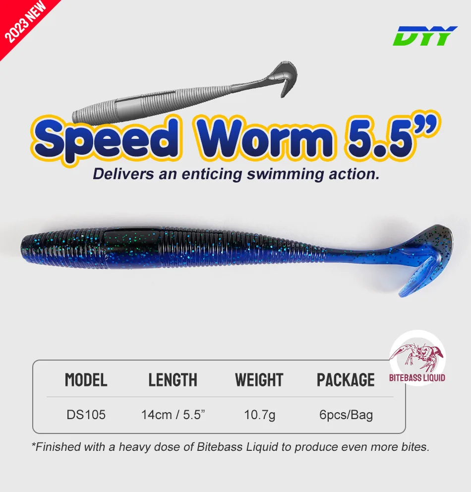 Speed worm paddle tail en silicona