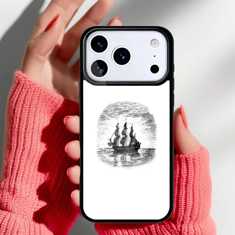 Vista trasera de la funda con diseño pirata completo