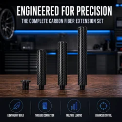 CUETEC Puntas de Taco Billar Fibra Carbono Negras Brillantes