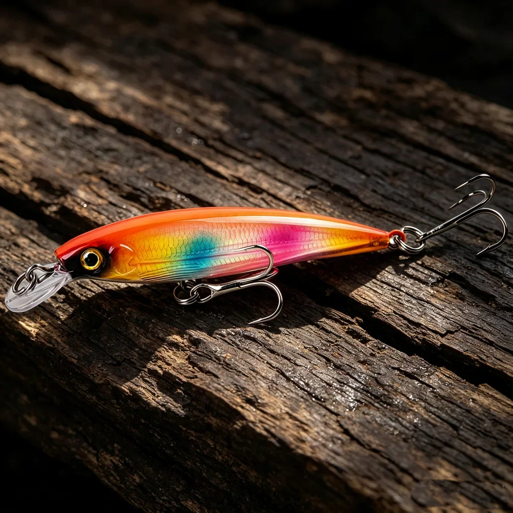 Jerkbait micro en acción sobre el agua