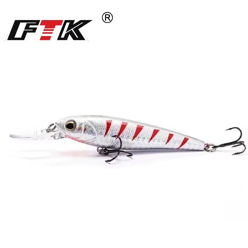 FTK Señuelo Minnow duro para lubina y lucios – anzuelos triples - imagen 3