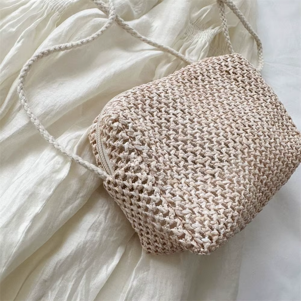 Bolso de Paja Tejido para Playa – Mini Bandolera para Mujer y Niña - imagen 2
