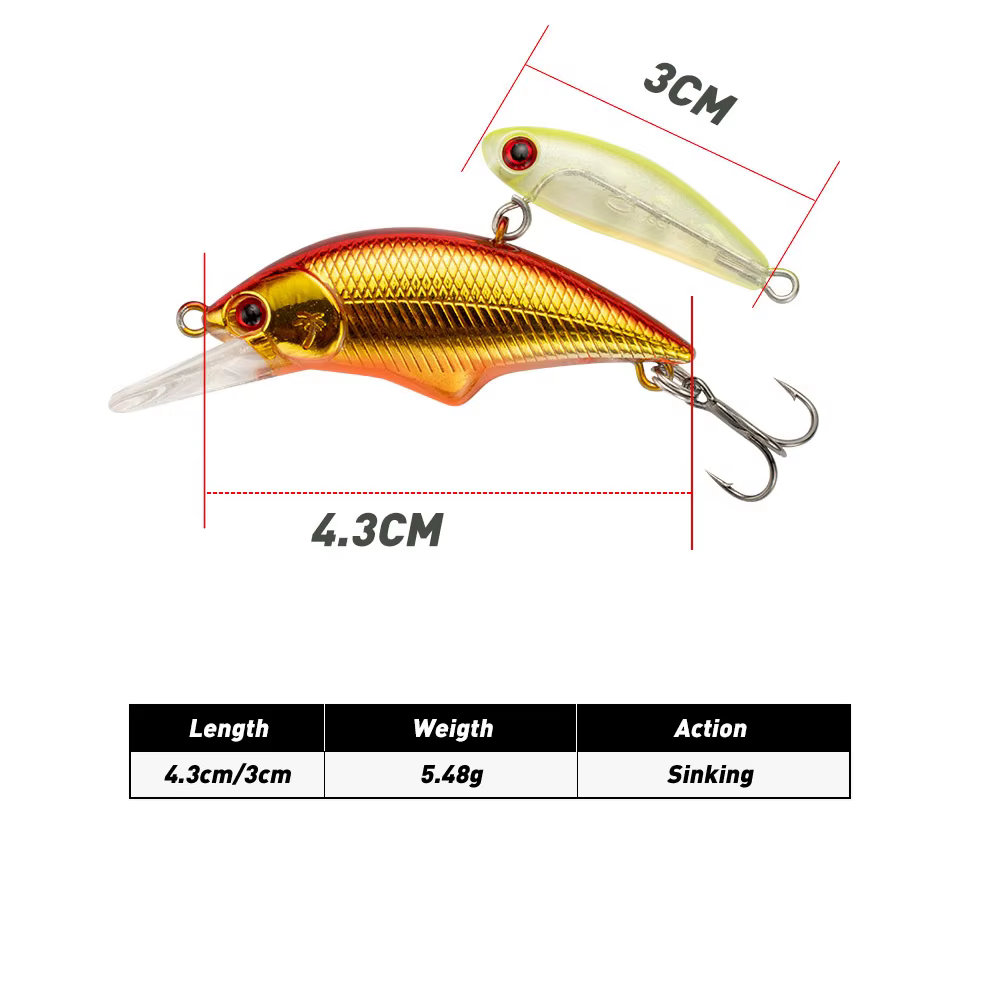 Señuelo hundido minnow 42mm 5,6g para lubina y perca - imagen 3