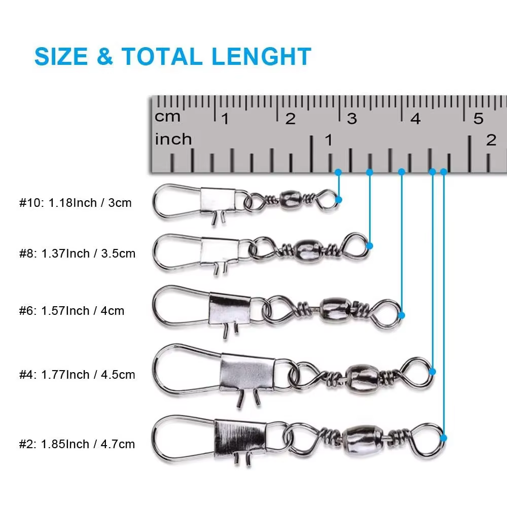 Conector giratorio con clip – Para señuelos y anzuelos - imagen 2
