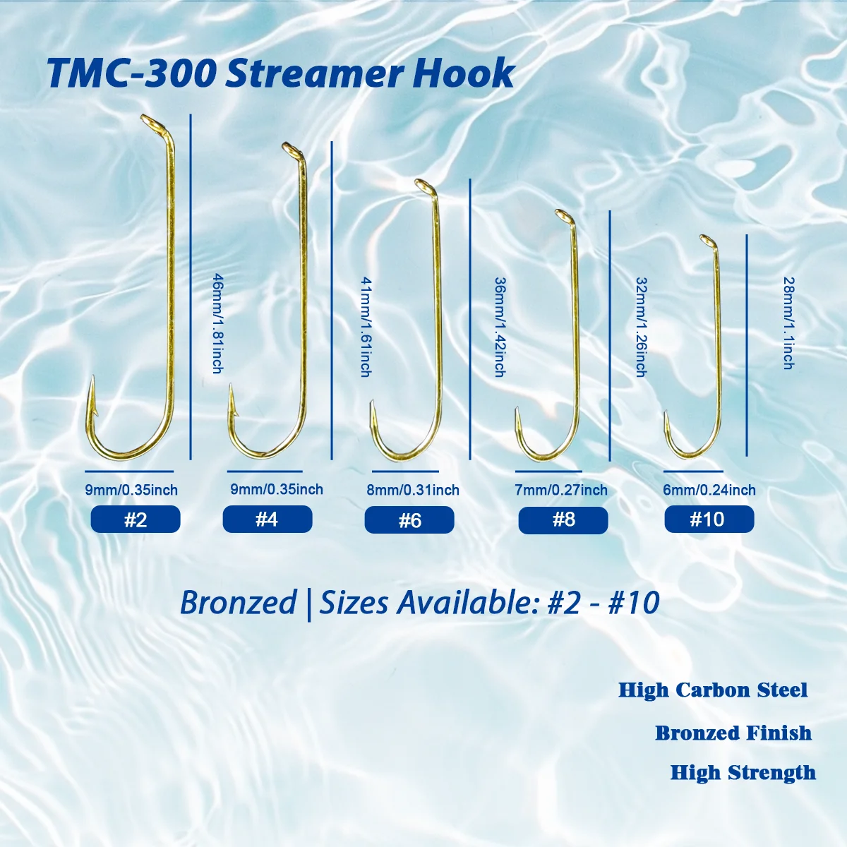 Aventik Eupheg EP-TMC300 anzuelo mosca forjado bronce extra largo - imagen 3