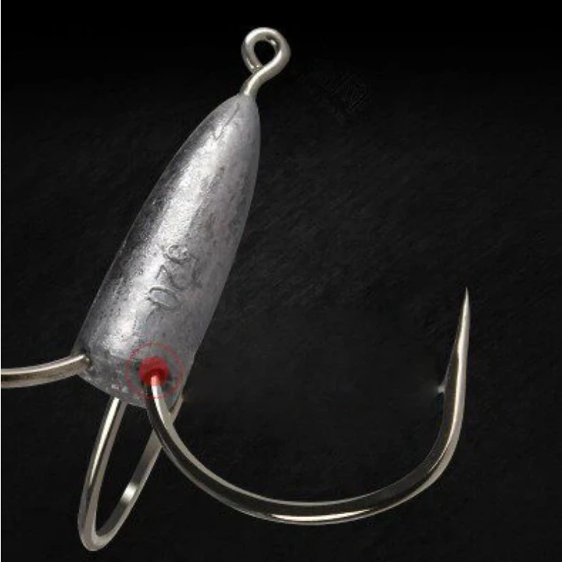 Anzuelo largo con cabeza de jig plateada
