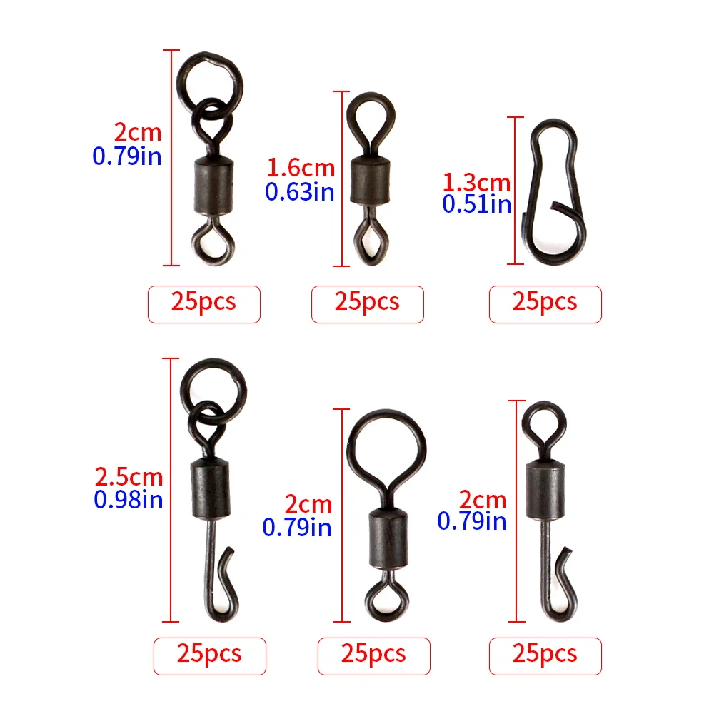 Hirisi Conectores Giratorios para Pesca con Vástago Largo – Carpa
