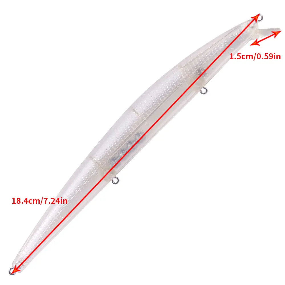 Señuelo minnow transparente sin pintar para personalizar - imagen 3