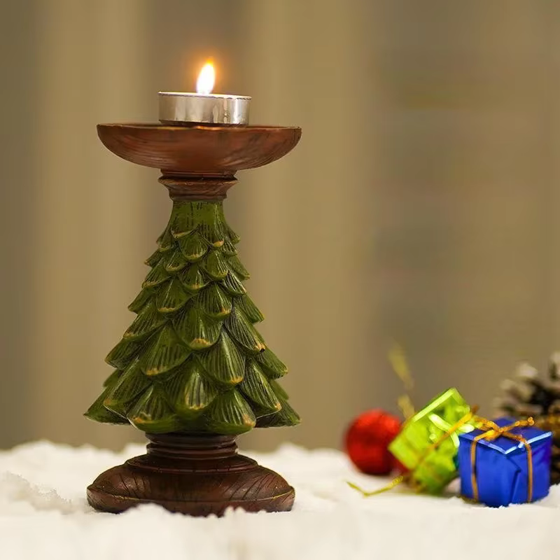Portavelas árbol de Navidad decorativo para ambiente festivo del hogar - imagen 4