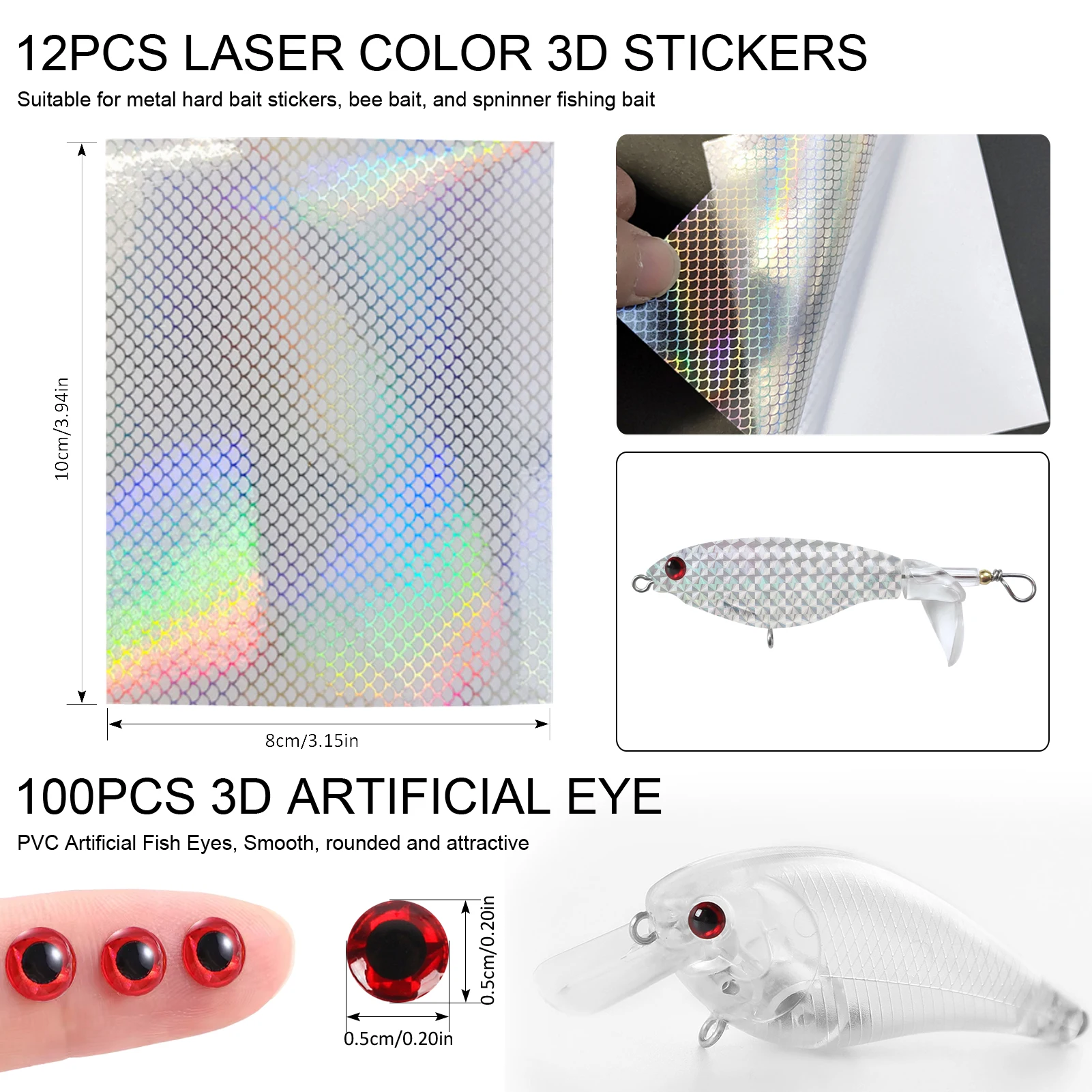 FREE FISHER kit de señuelos crankbait y triples para montaje pesca - imagen 2