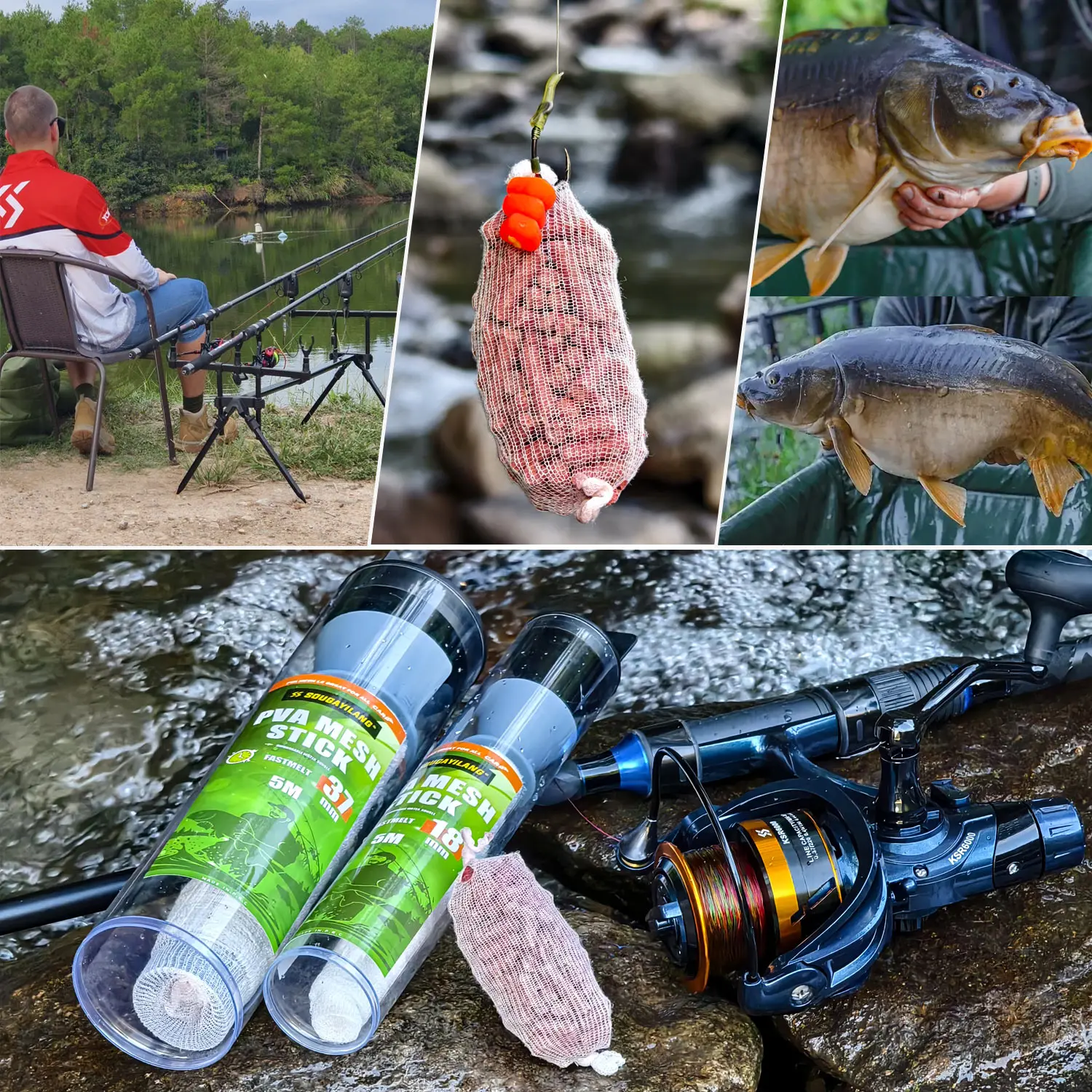 Sougayilang Mallas PVA solubles para pesca de carpa - imagen 4