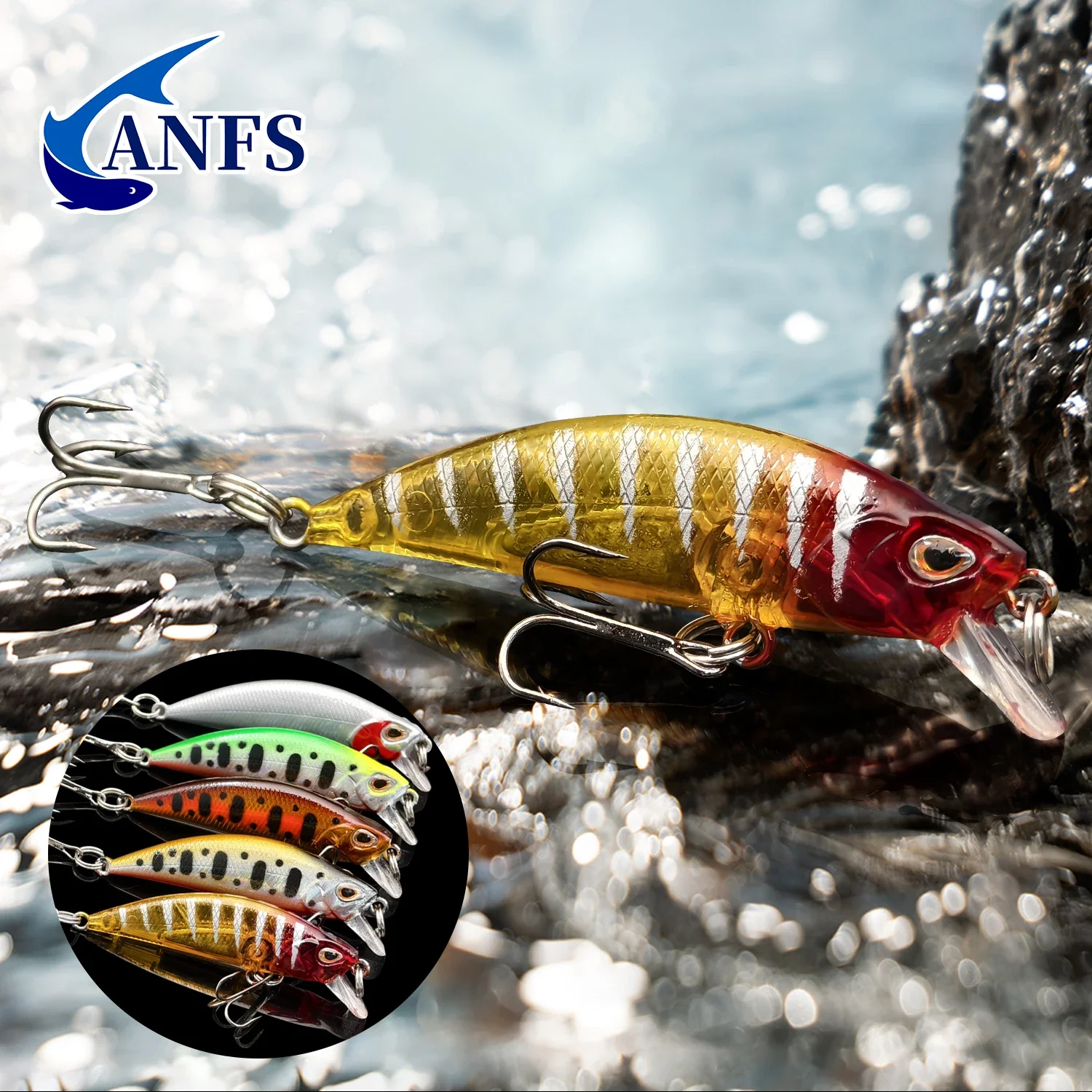ANFS Kit Señuelos Hundimiento Minnow Trucha Lubina - imagen 4
