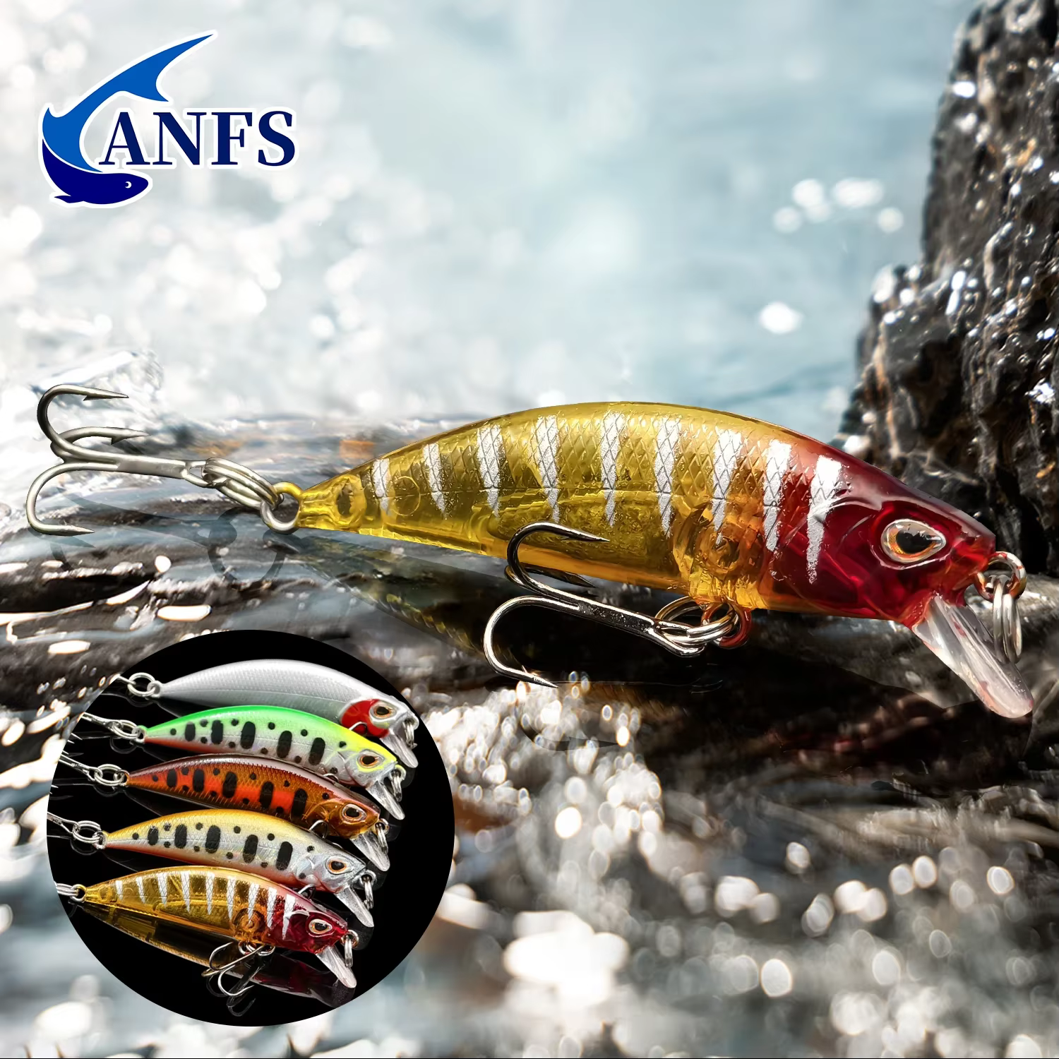 ANFS Kit Señuelos Hundimiento Minnow Trucha Lubina - imagen 4
