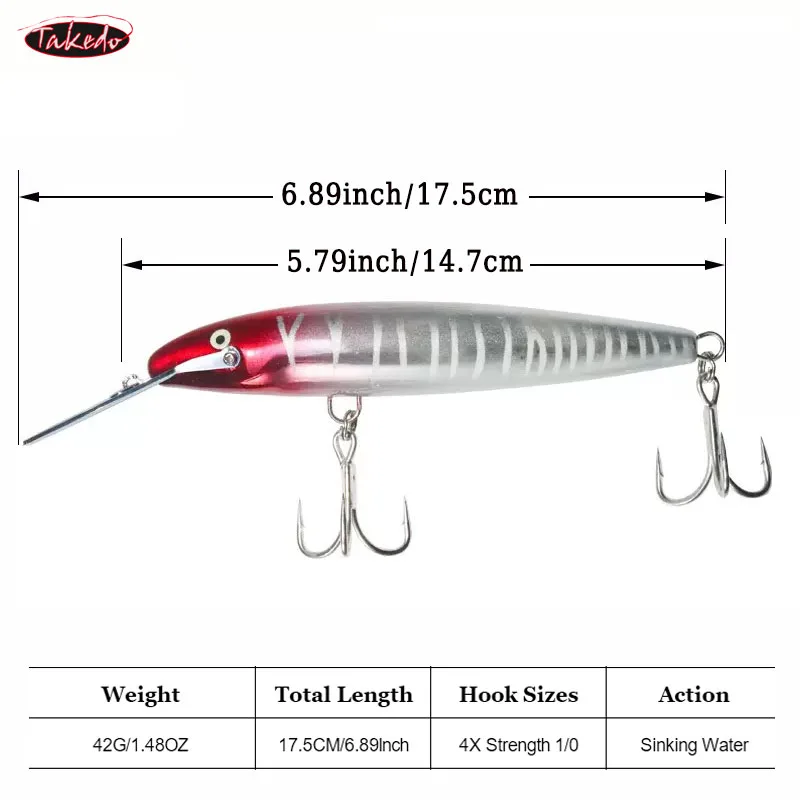 TAKEDO Crankbait de buceo profundo para atún y lubina