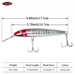 TAKEDO Crankbait de buceo profundo para atún y lubina