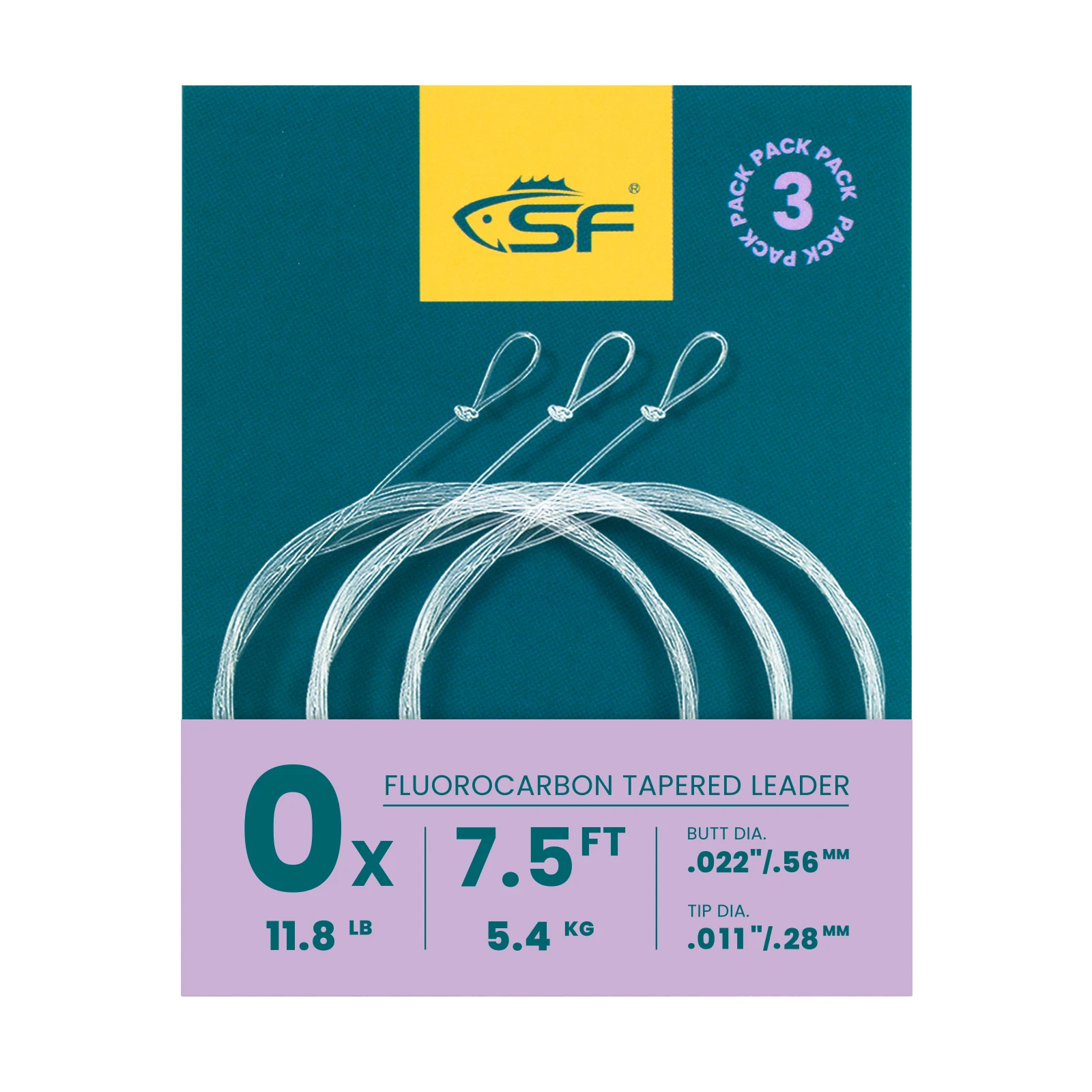 Líder cónico de fluorocarbono SF para pesca con mosca