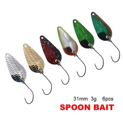 Cuchara giratoria de pesca con anzuelo afilado