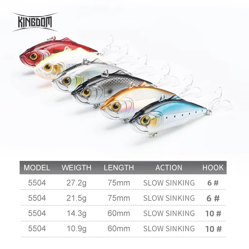 Kingdom VIB Wobbler hundido 75mm - Cebo duro para hielo de pesca - imagen 4