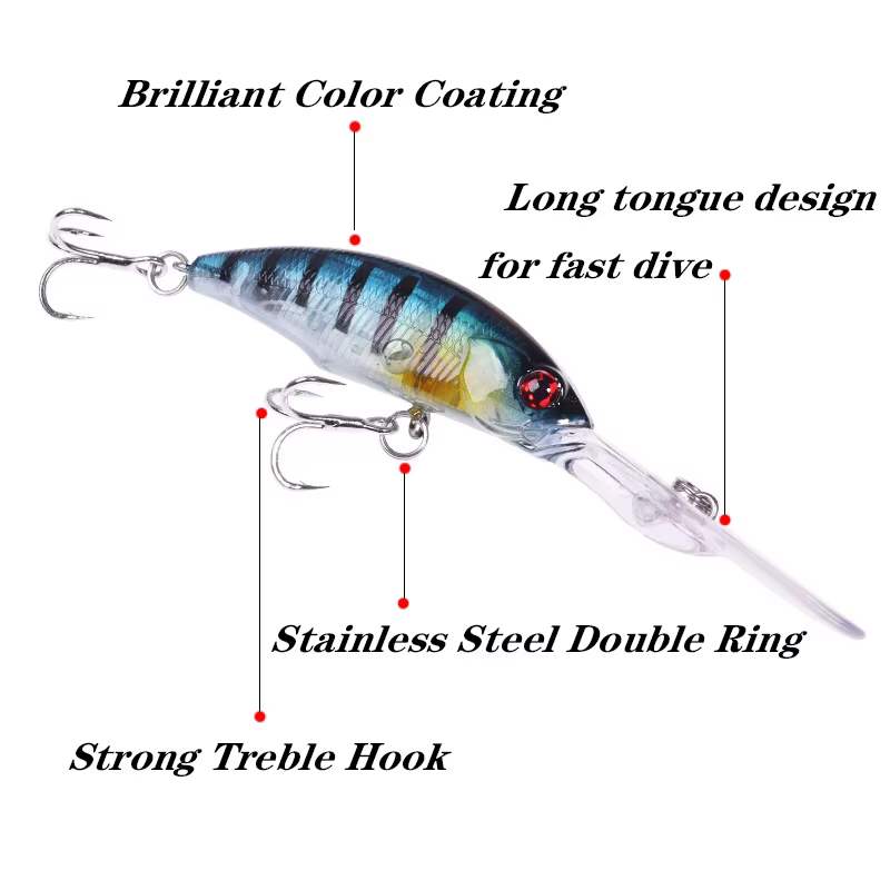 Crankbait buceo profundo para lubina – Señuelo deportivo de pesca