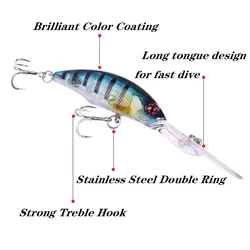 Crankbait buceo profundo para lubina – Señuelo deportivo de pesca